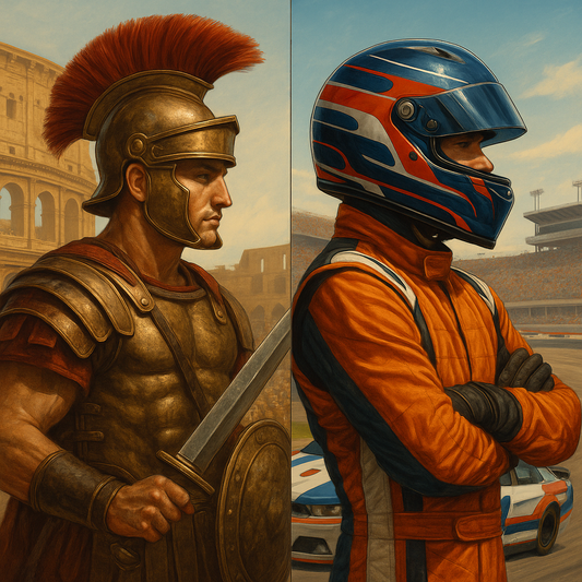 "Steel and Speed: How Roman Gladiators Mirror Modern Race Car Drivers"