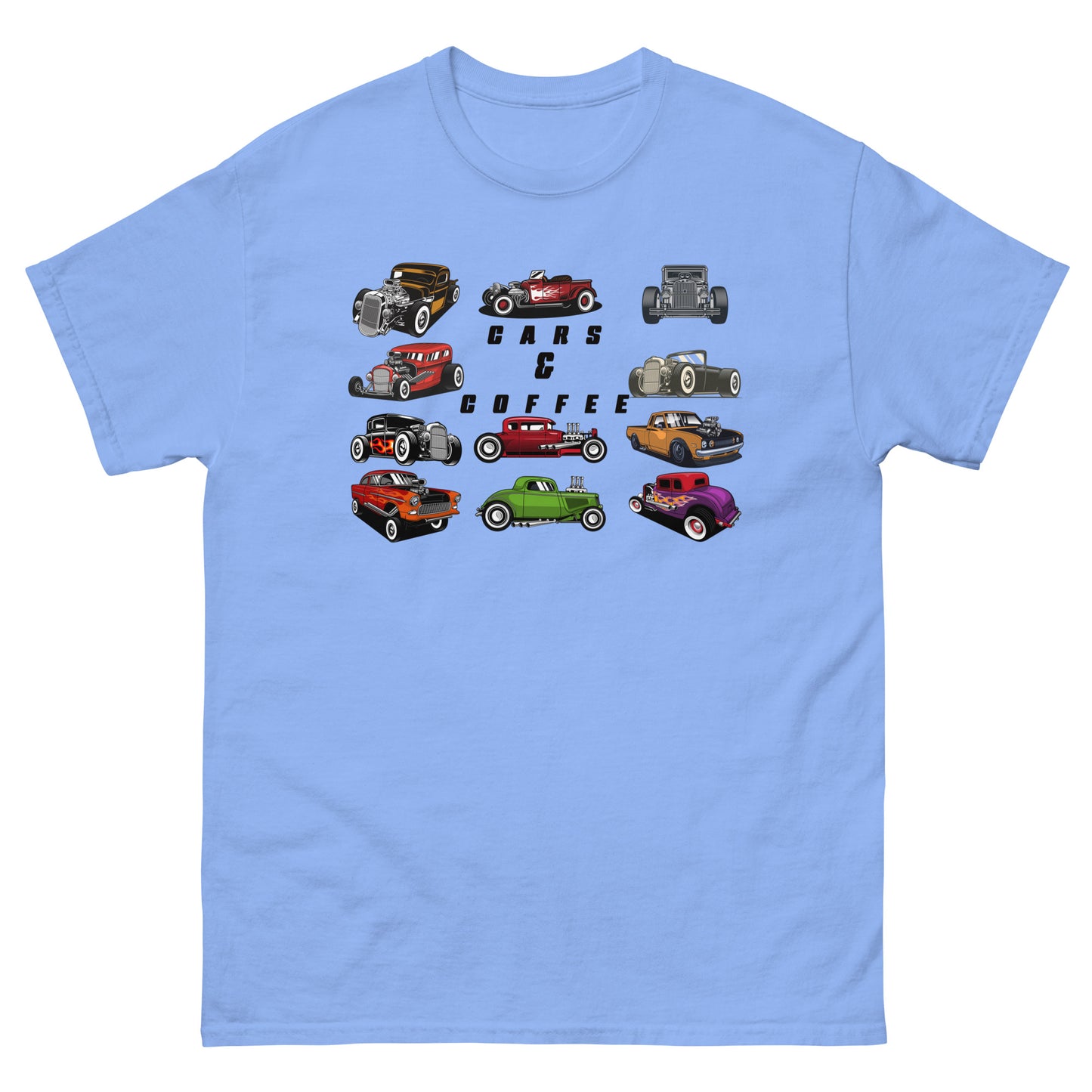 cars and coffee tee