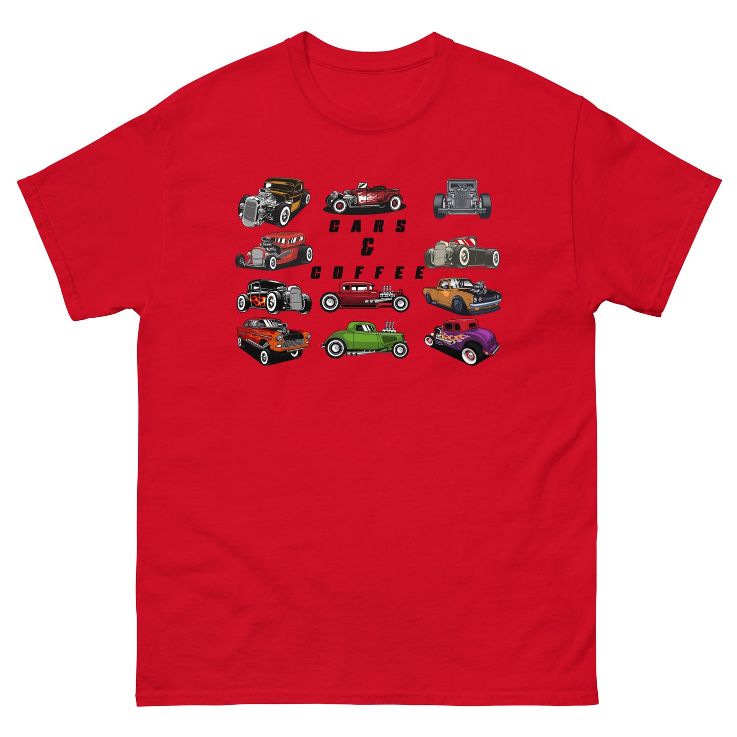 cars and coffee tee