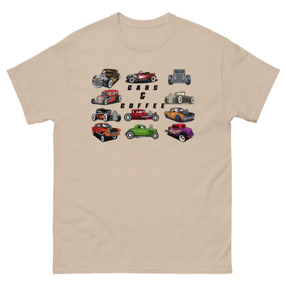 cars and coffee tee